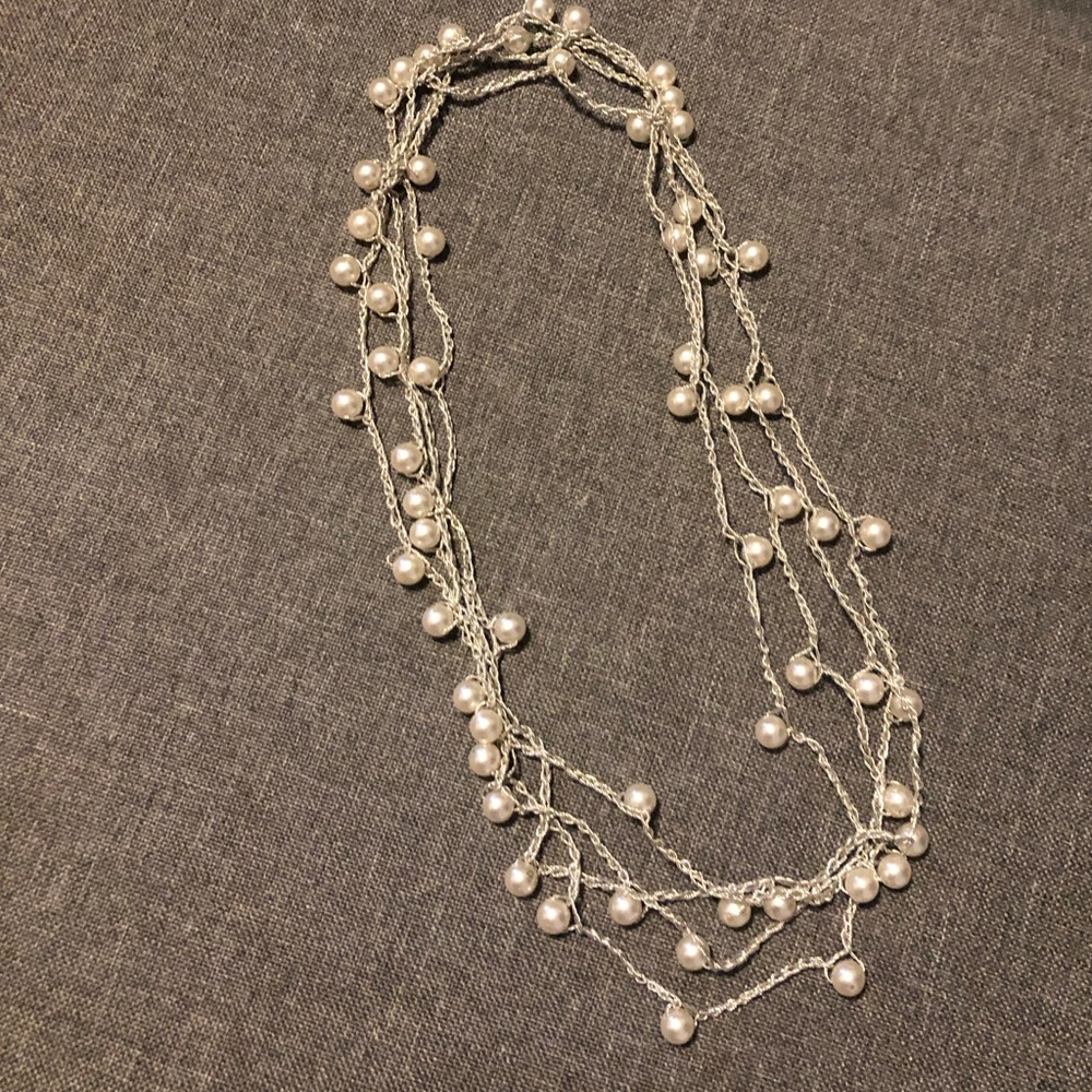 Long Pearl Strand Necklace